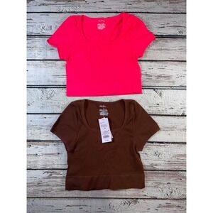 Wild fable‎ short sleeve crop top bundle M